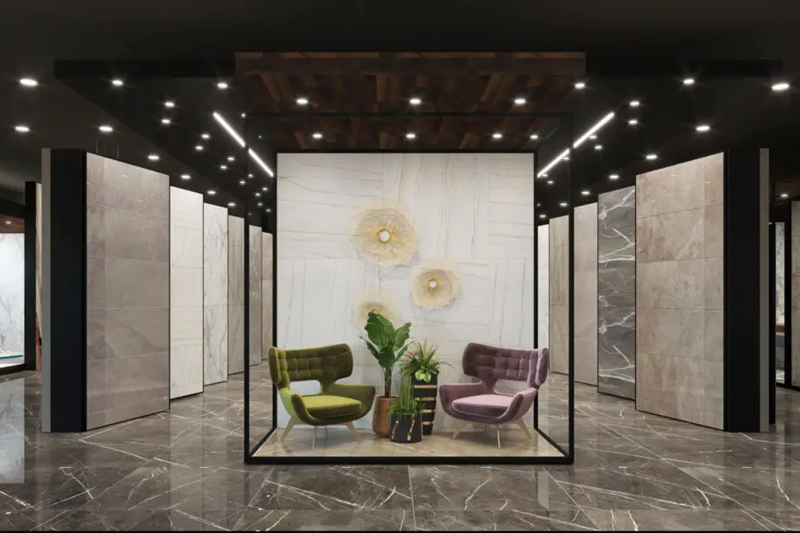 Large-format porcelain slabs