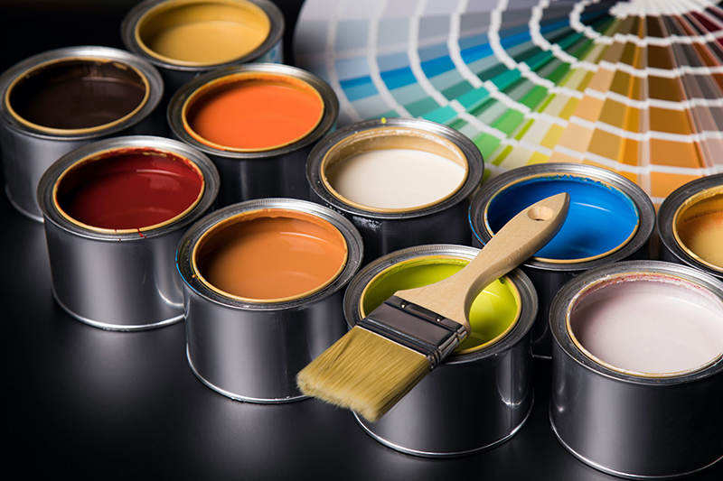Paint tins and rollers