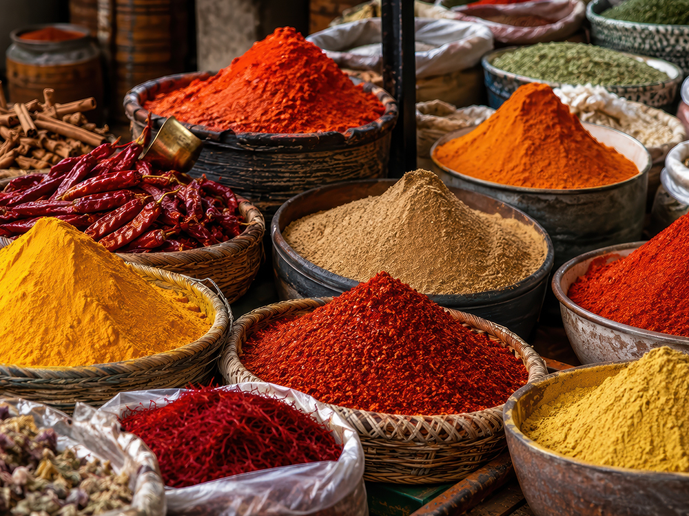 Assorted whole and ground spices